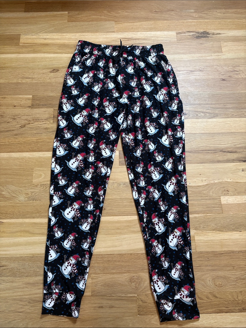 Women's Black Snowman Print Pajama Jogger Pants
